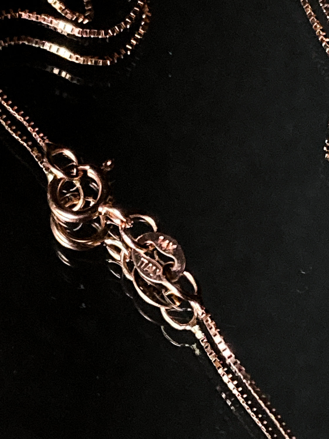 14K Rose Gold Chain Bruening Contrast Openwork Geometric Pendant Necklace Chain Marking