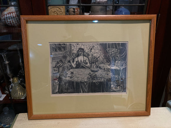 Vintage Framed 1947 Victoria Zsissly Marvin Marr Albright Lithograph Print