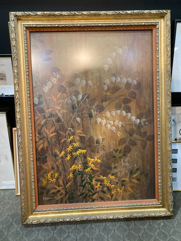 Vintage Vibrant Floral Composition by Marion Godlewski Framed Painting
