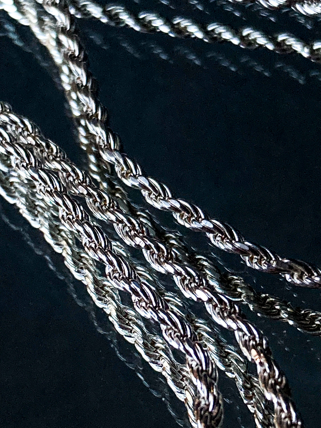 Italian 925 Sterling Silver Twisted Rope 30-Inch Chain Necklace
