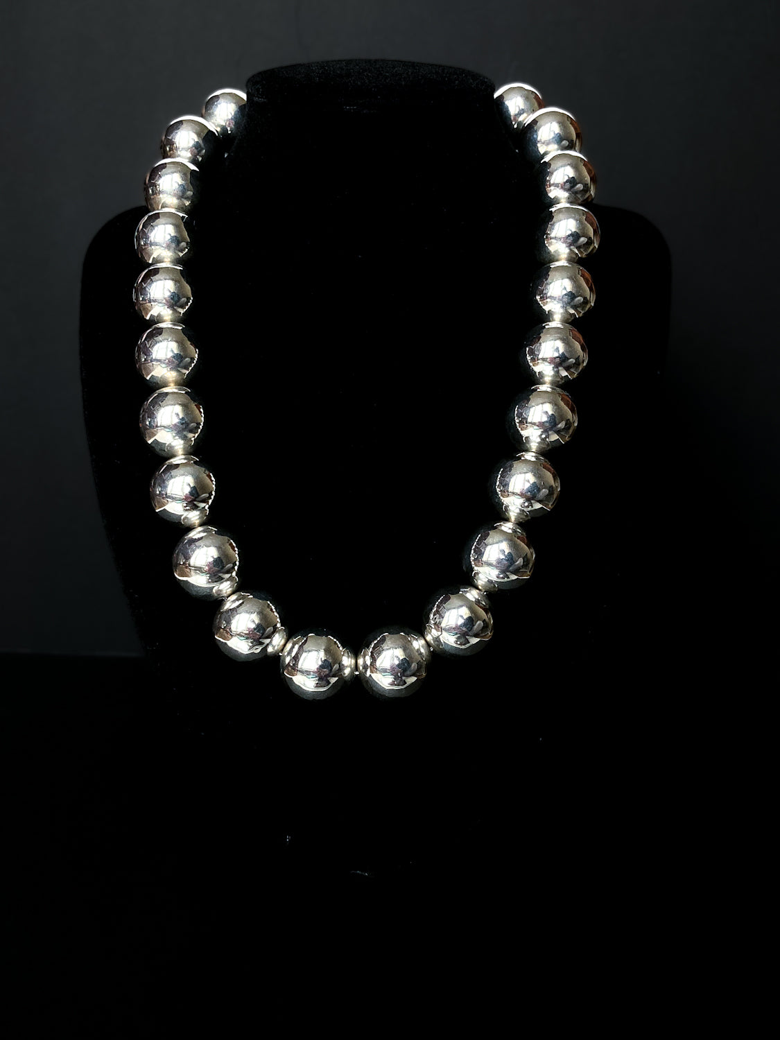 Tiffany & Co. Mexico Sterling Silver Large Orb Bead Statement Necklace