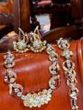 Vintage Sarah Coventry Sunshine Yellow Clear Rhinestone Jewelry Set 8
