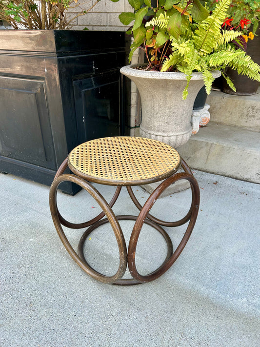 A Vintage Bentwood Thonet Style Stool or Side Table