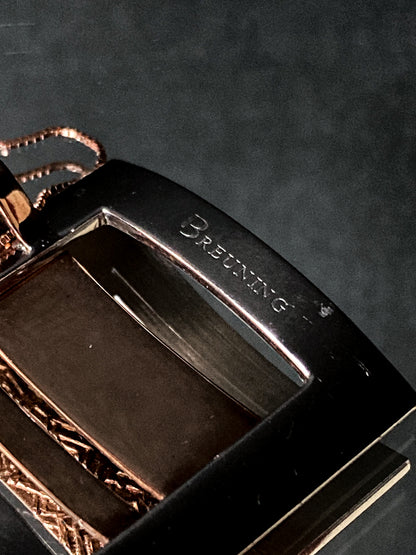 14K Rose Gold Chain Bruening Contrast Openwork Geometric Pendant Necklace