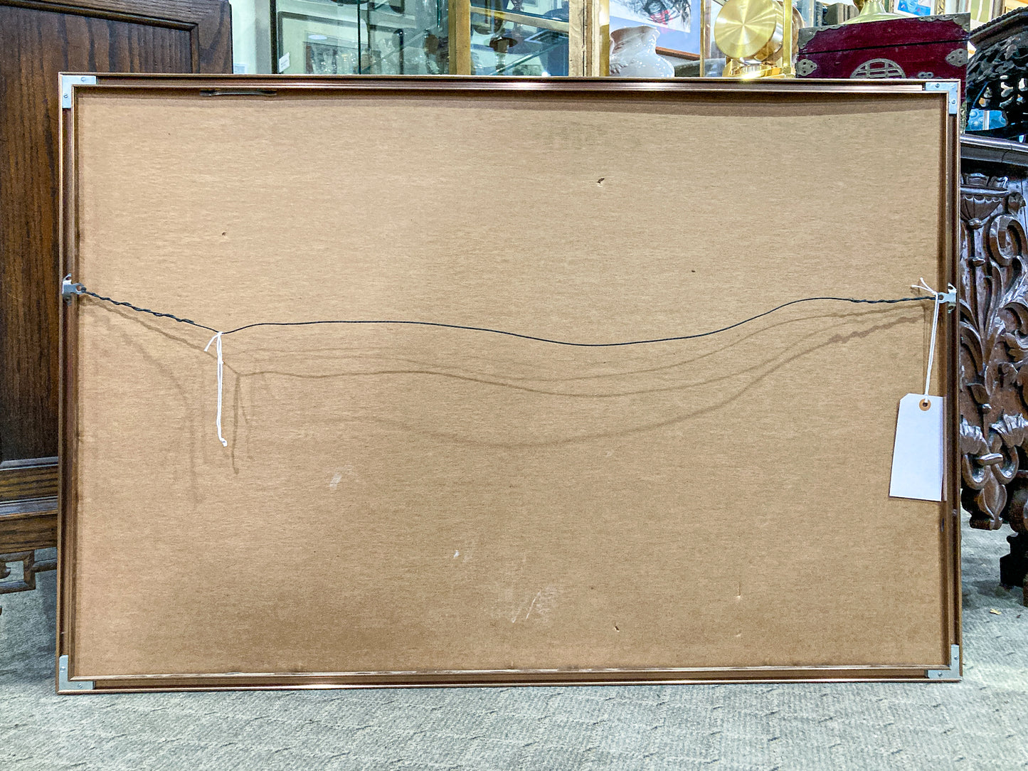 1978 Hugh Kepets Pink Gold Architectural Abstract Framed Offset Lithograph