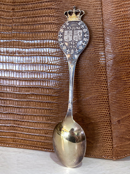 1992 Peter Hertz Danish Sterling Silver Wedding Anniversary Commemorative Spoon