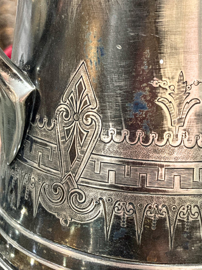 Beautiful Antique C1870 Silver Plated Cold Water Meriden Tankard Pitcher