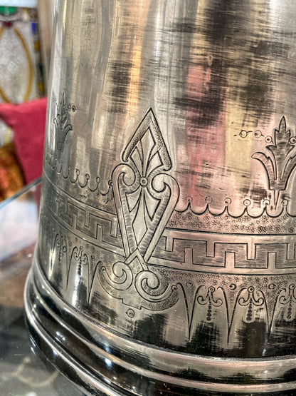 Beautiful Antique C1870 Silver Plated Cold Water Meriden Tankard Pitcher