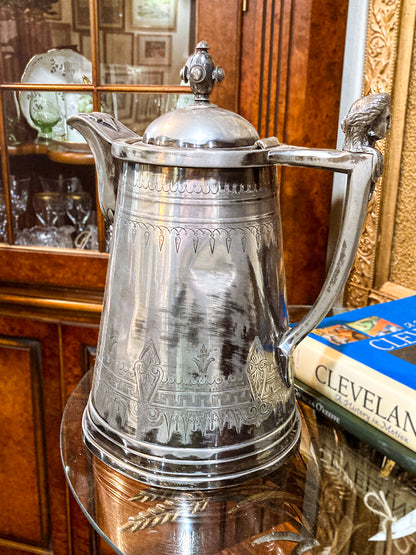 Beautiful Antique C1870 Silver Plated Cold Water Meriden Tankard Pitcher
