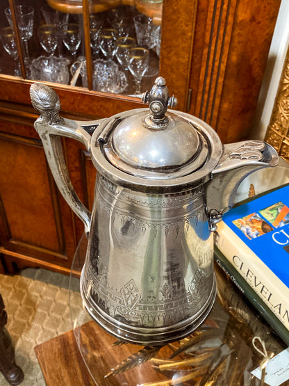 Beautiful Antique C1870 Silver Plated Cold Water Meriden Tankard Pitcher
