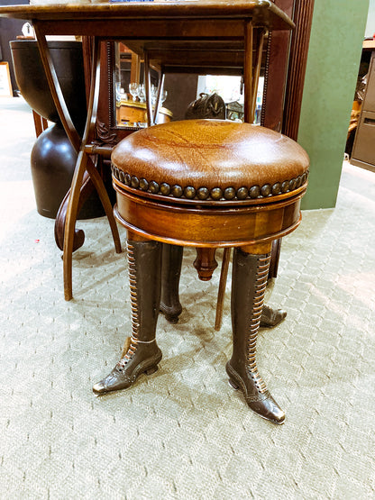 19th Century Reproduction Theodore Alexander Can-Can Adjustable Piano Stool