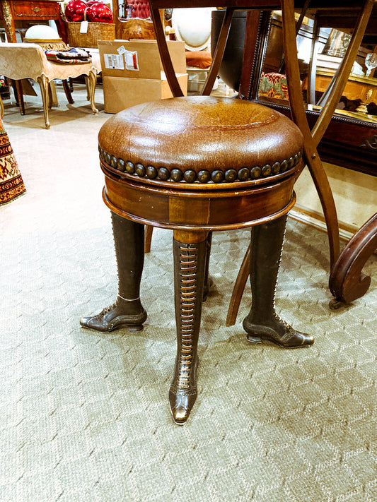 19th Century Reproduction Theodore Alexander Can-Can Adjustable Piano Stool