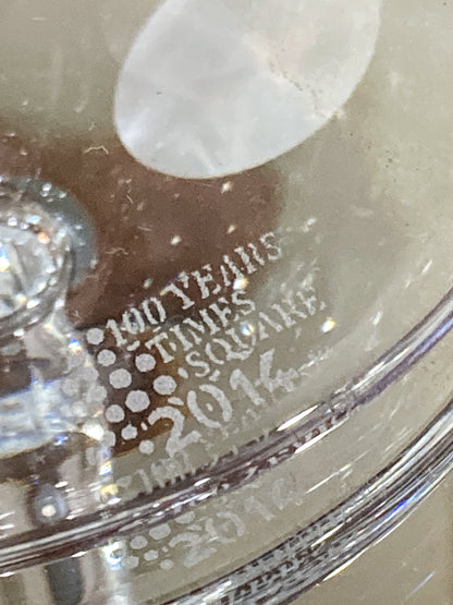 Waterford Clear Crystal 100 Years Times Square Tapered Champagne Flutes Pair