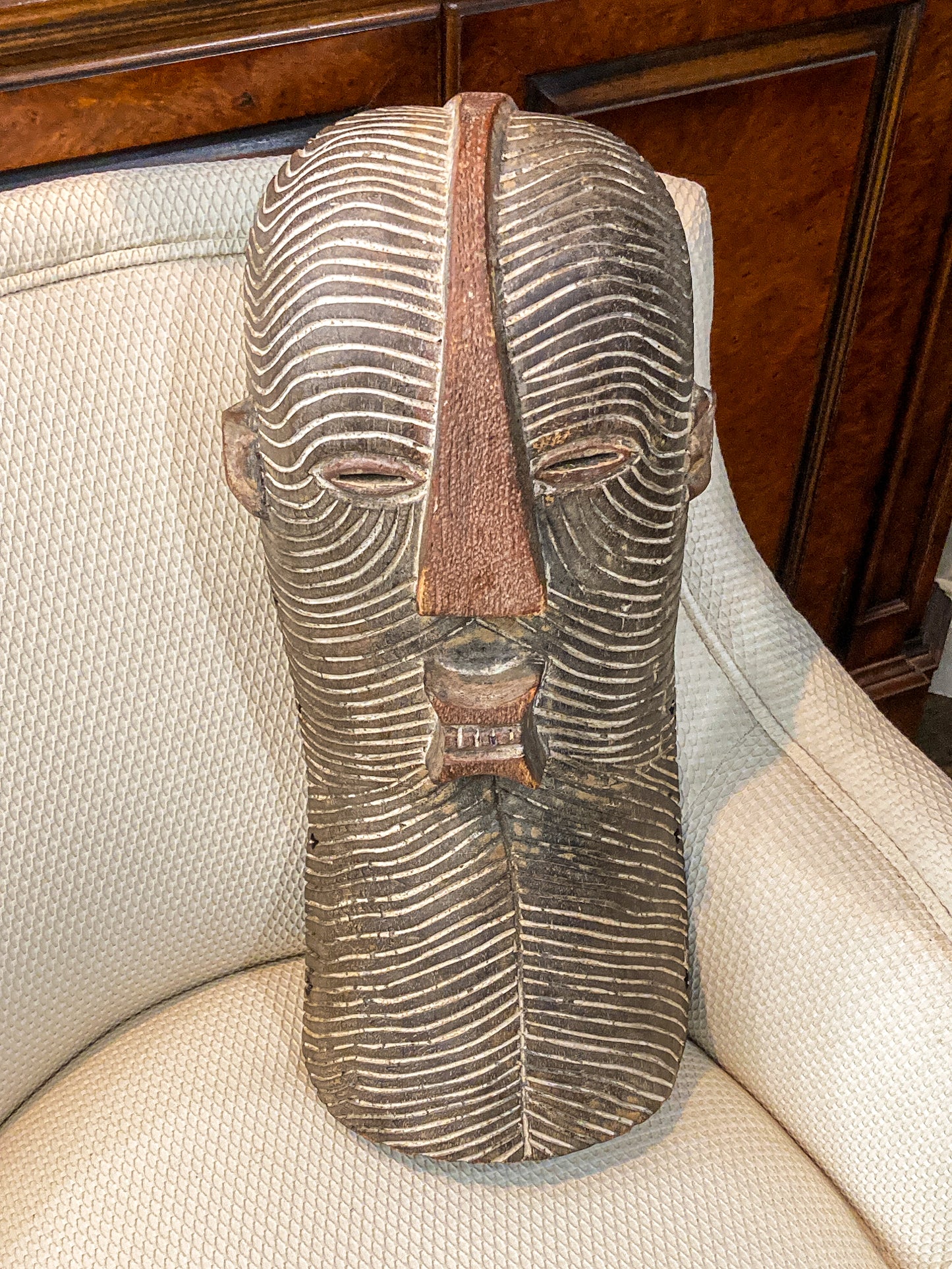 20th Century Vintage African Songye Kifwebe Hand Carved Wooden Mask
