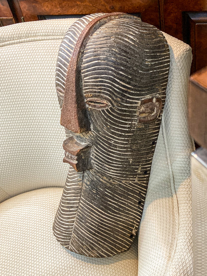20th Century Vintage African Songye Kifwebe Hand Carved Wooden Mask