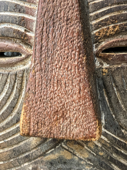 20th Century Vintage African Songye Kifwebe Hand Carved Wooden Mask