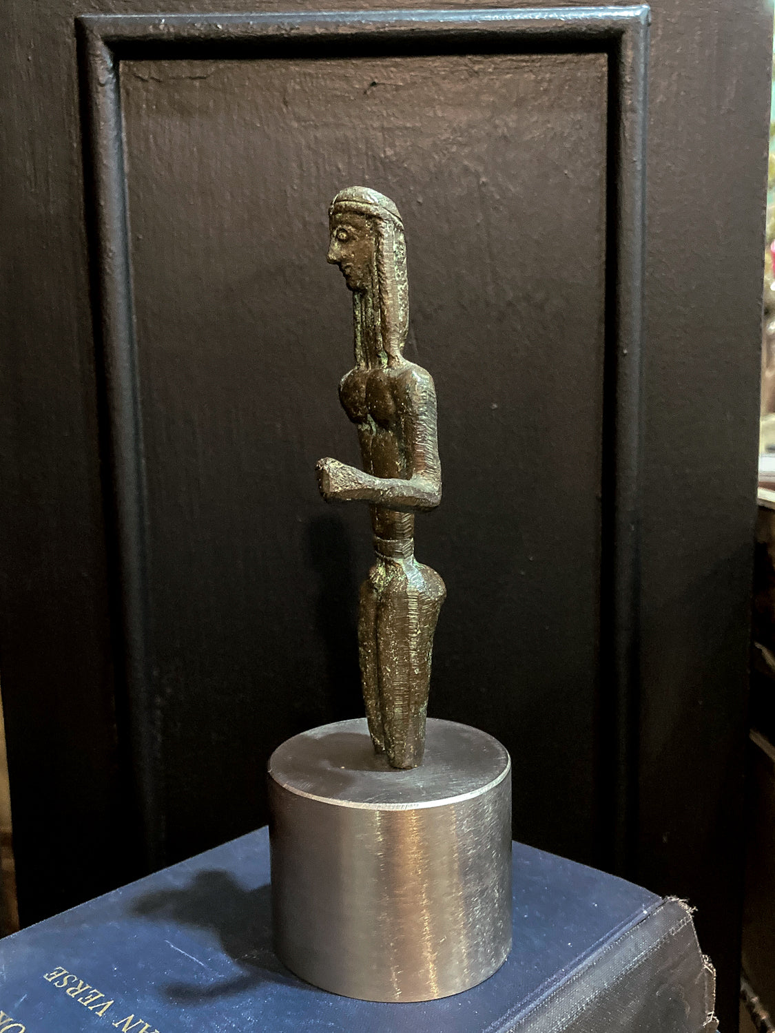 Ancient Greek Mantiklos Apollo Bronze Reproduction Sculpture Art Decor