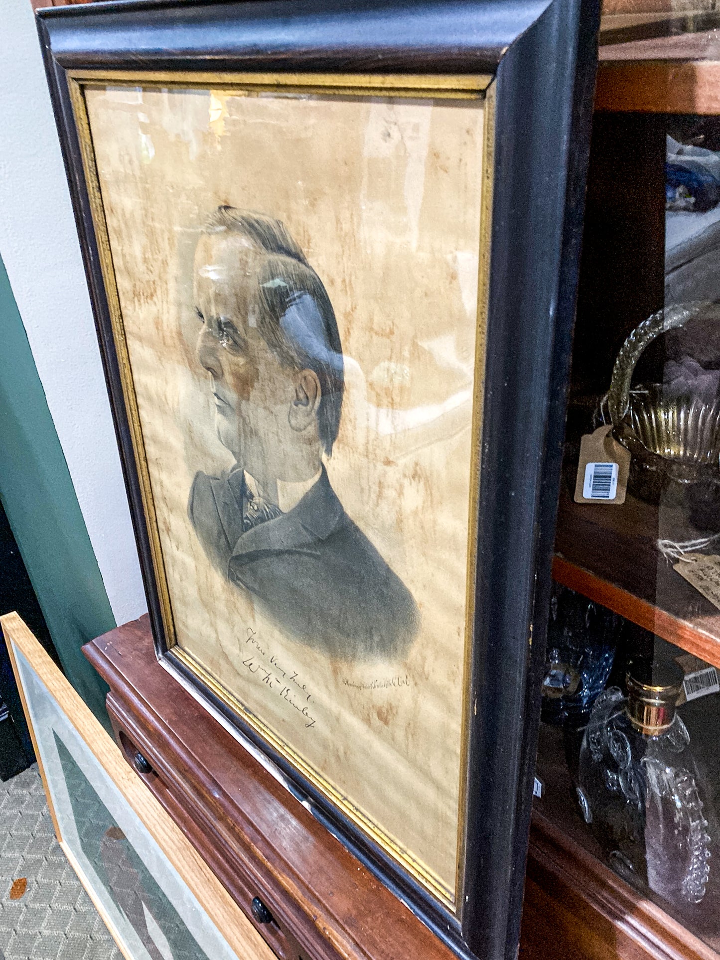 Antique 1800's President Mckinley Campaign Portrait Framed Lithograph