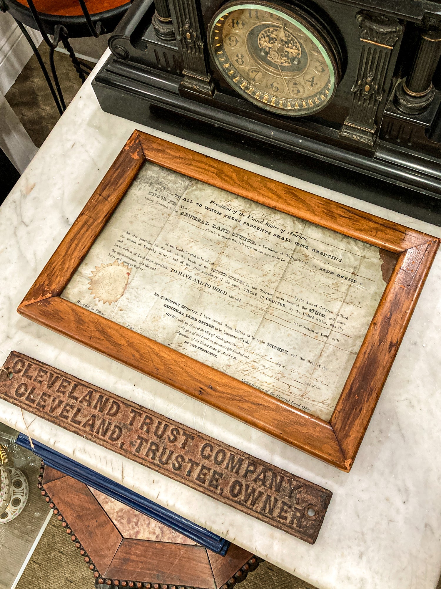 Antique 1820 President Andrew Jackson Signed Steubenville OH Framed Land Grant