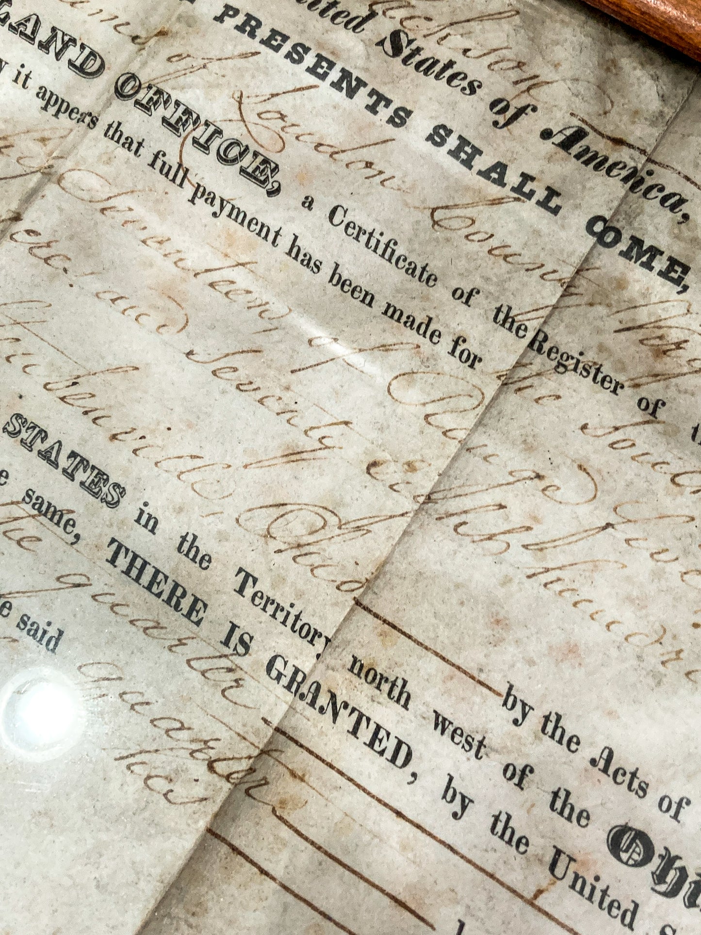Antique 1820 President Andrew Jackson Signed Steubenville OH Framed Land Grant