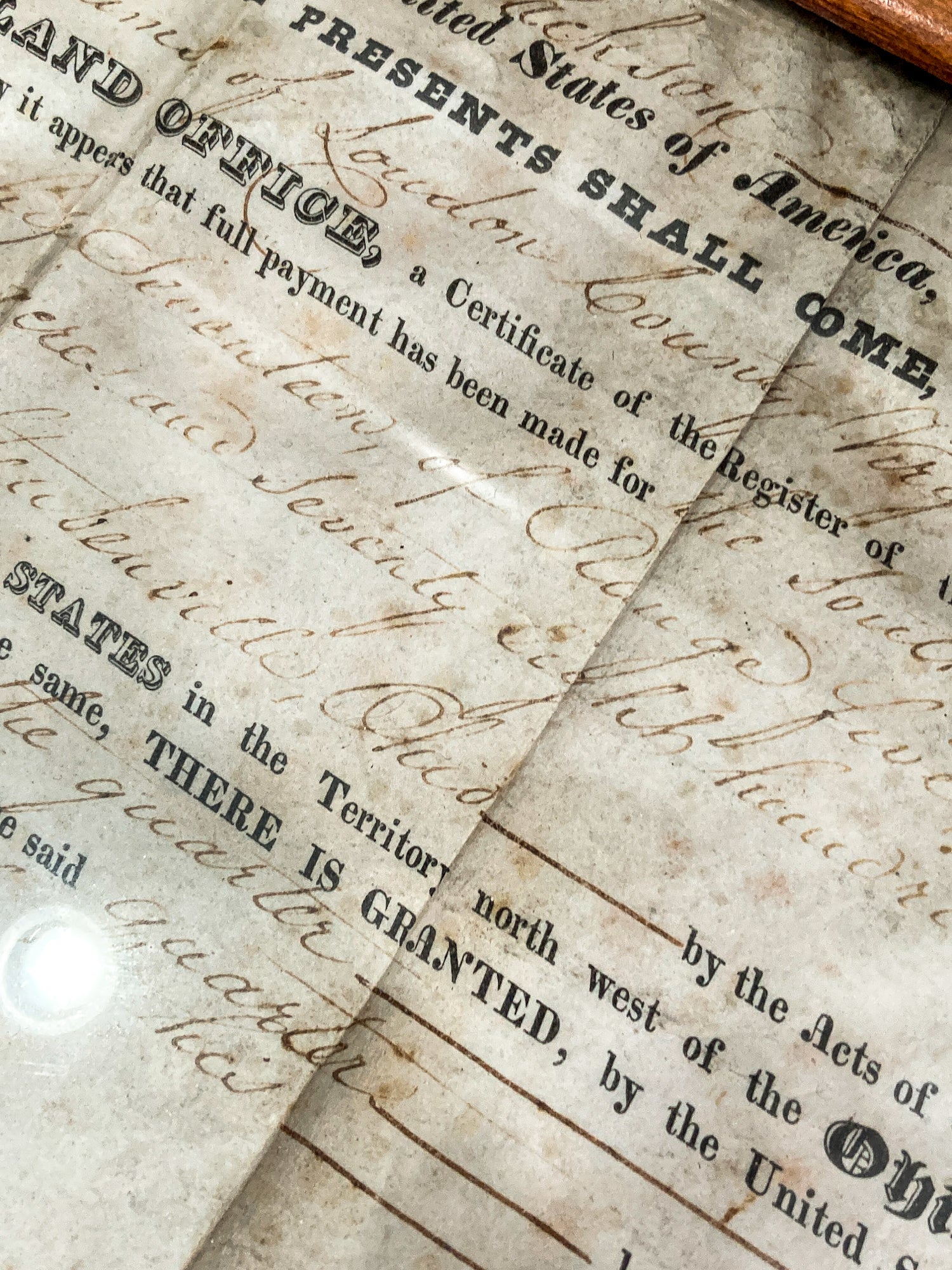 Antique 1820 President Andrew Jackson Signed Steubenville OH Framed Land Grant