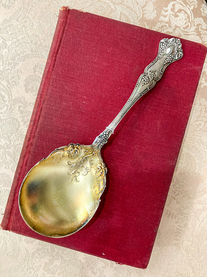 Antique 1847 Rogers Brothers Triple Silver-Plated Gold Washed Berry Spoon