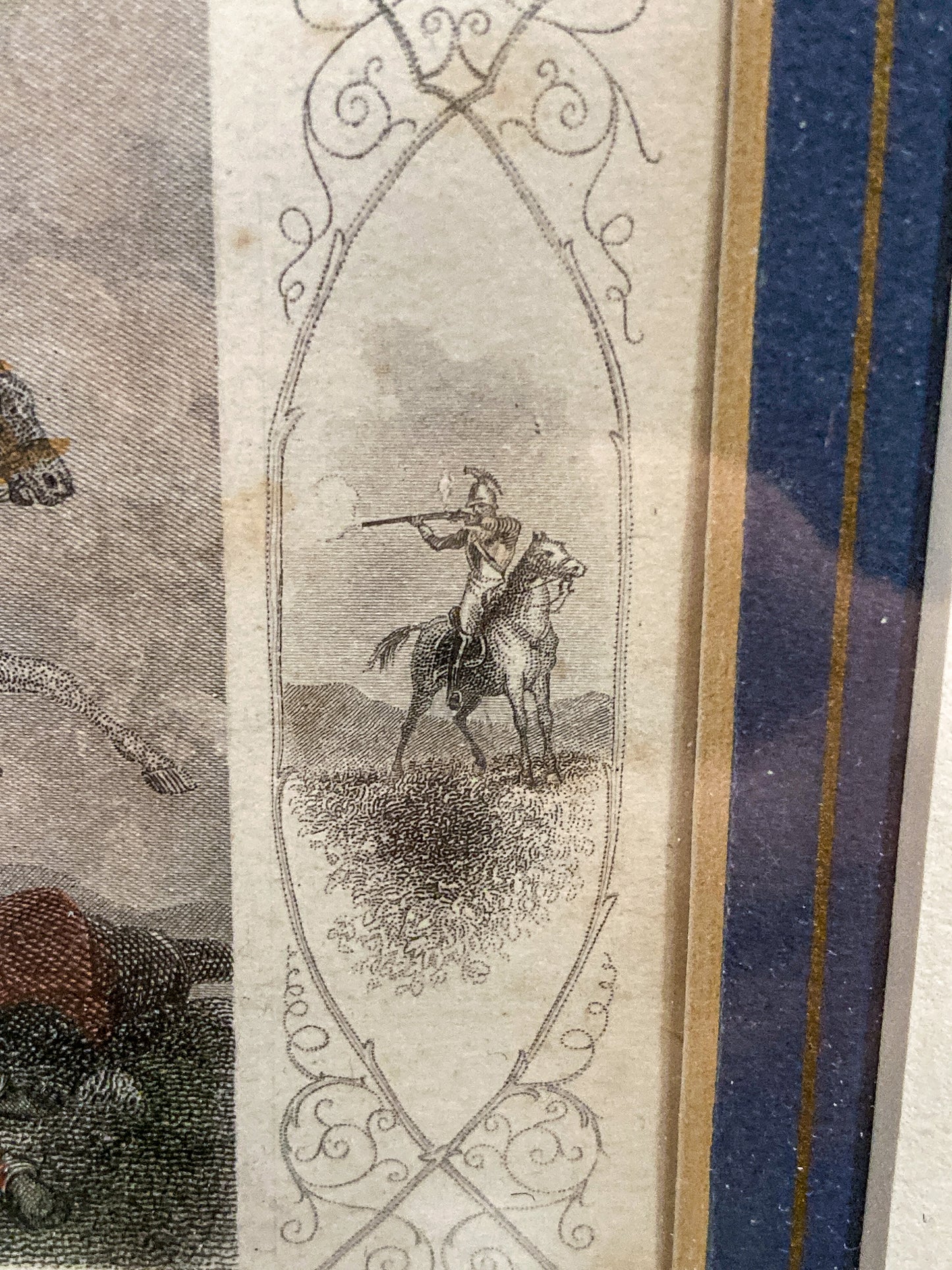 Antique 1854 Pair J. Hine W. Hulland Framed Crimean War Color Lithographs