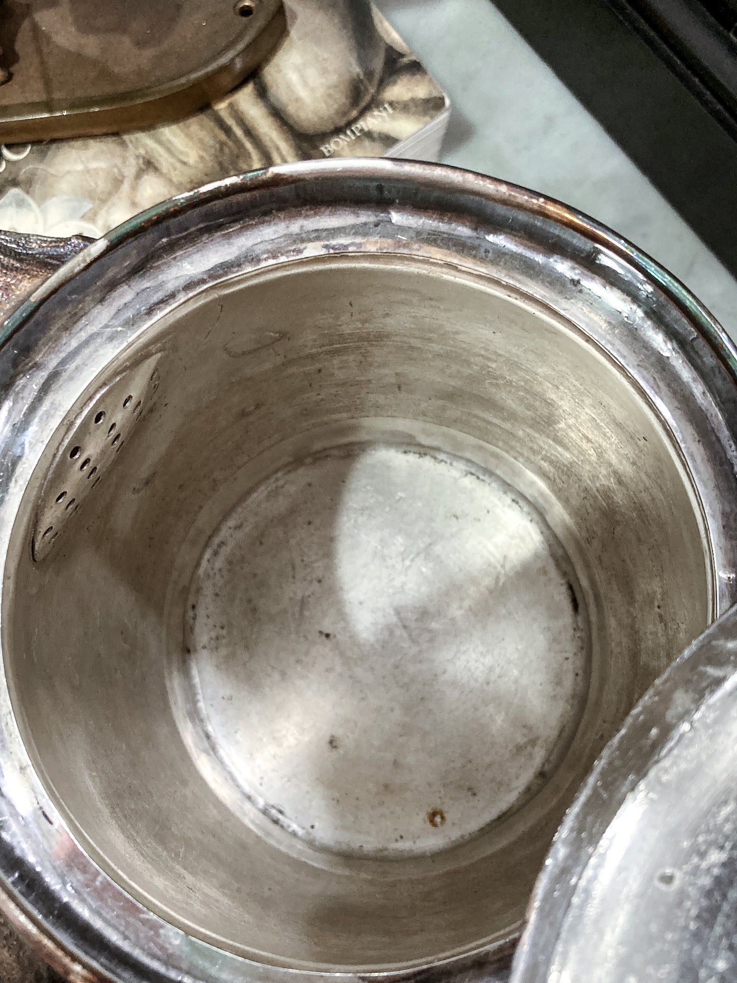 Antique 1870 Adams Hallock & Co Silver Plated Leaf Barrel Silver Plated Water Pitcher