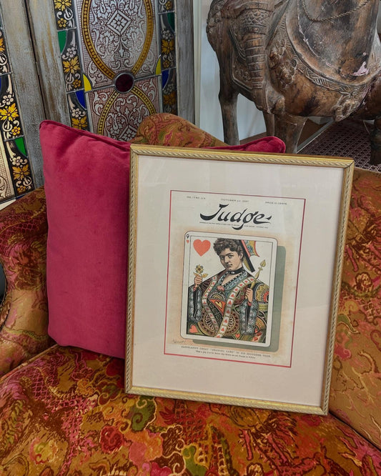 Antique 1887 Frances Cleveland's Great Drawing Card Framed Lithograph