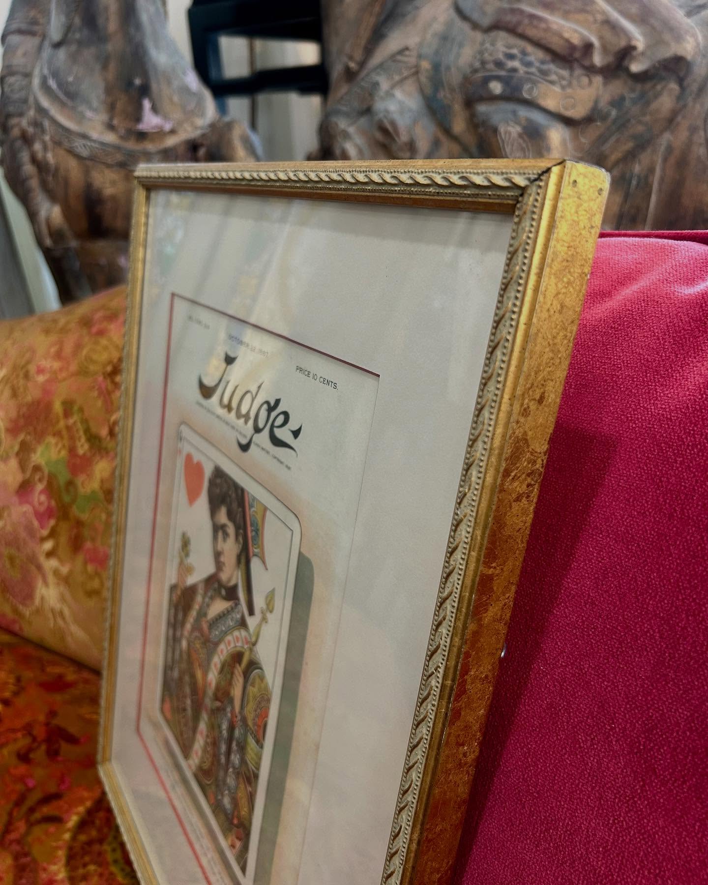 Antique 1887 Frances Cleveland's Great Drawing Card Framed Lithograph