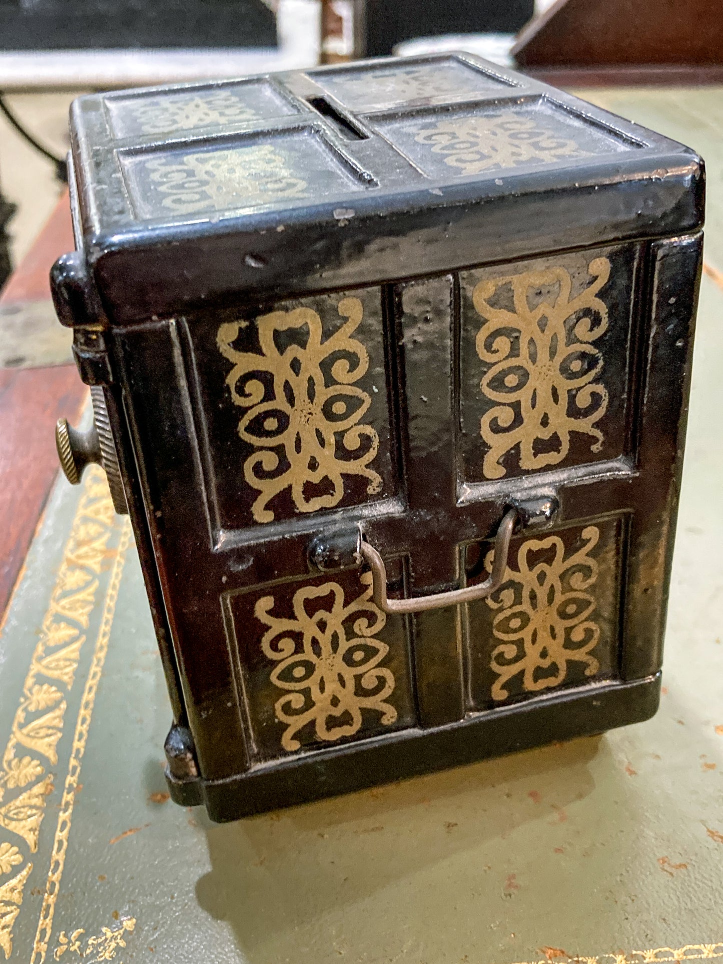 Antique 1890s Henry Hart Co Cast Iron Safe Coin Deposit Still Piggy Bank
