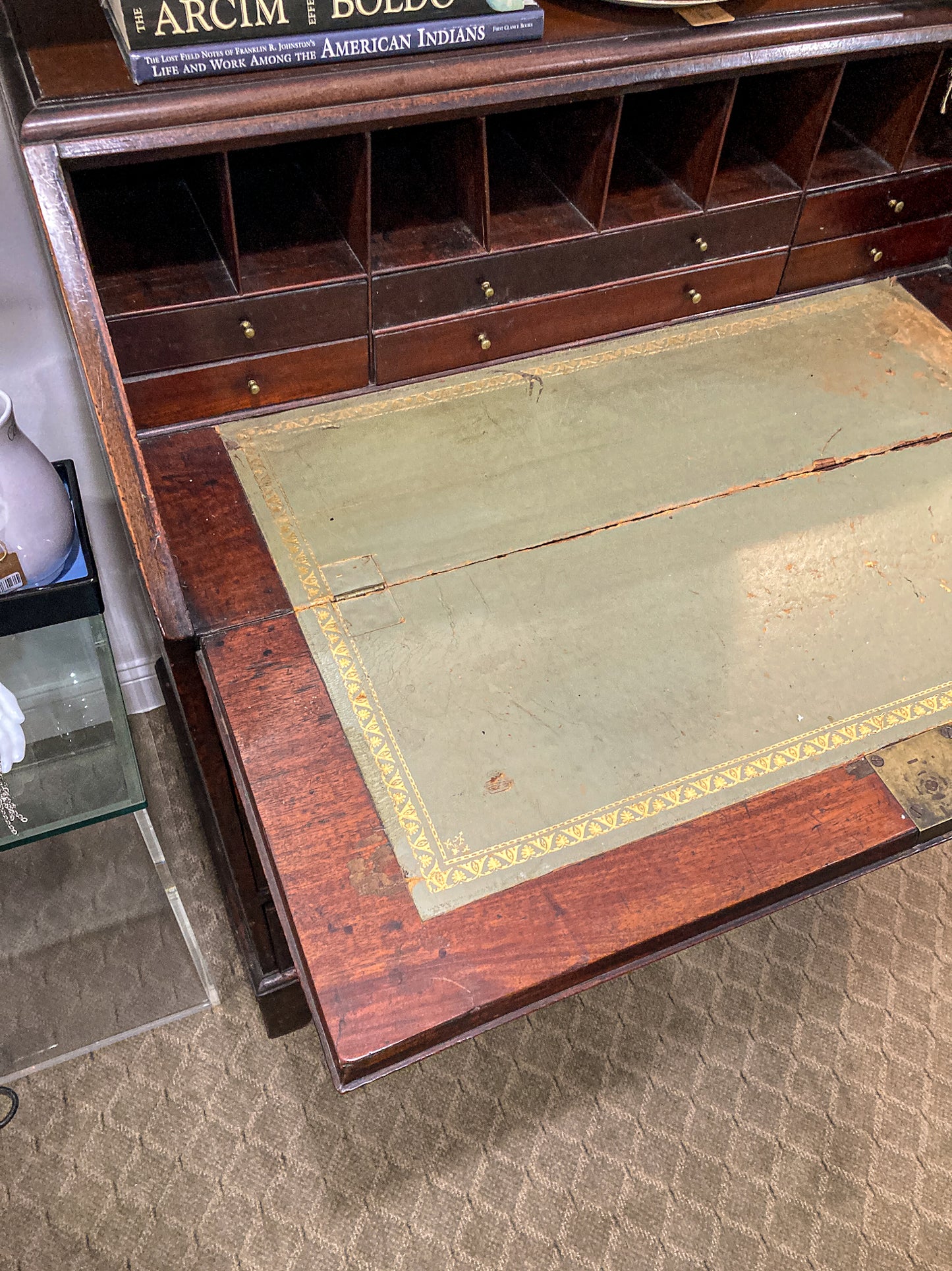 Antique 18th Century English Mahogany Slant Front Dresser Writing Desk