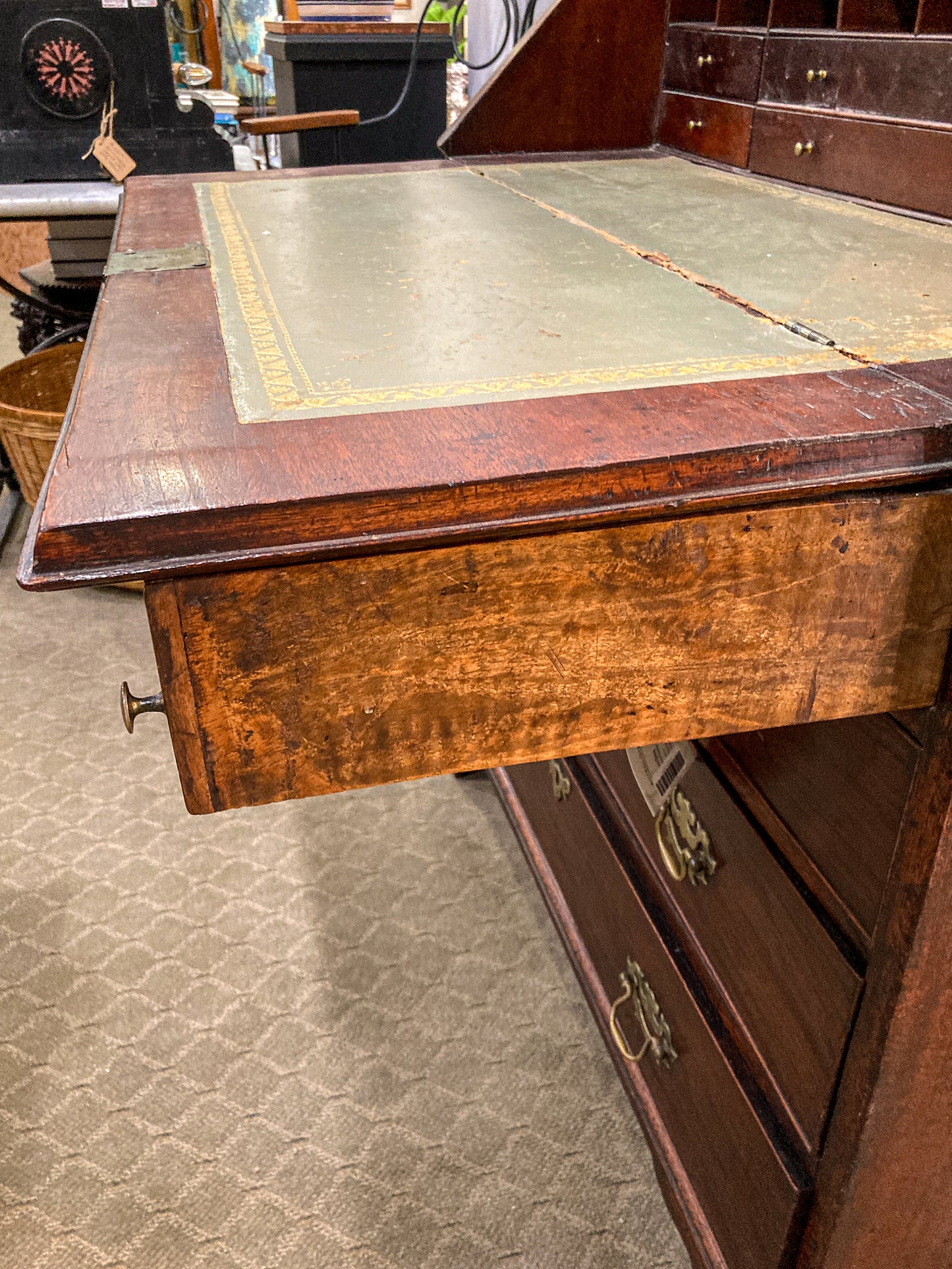 Antique 18th Century English Mahogany Slant Front Dresser Writing Desk