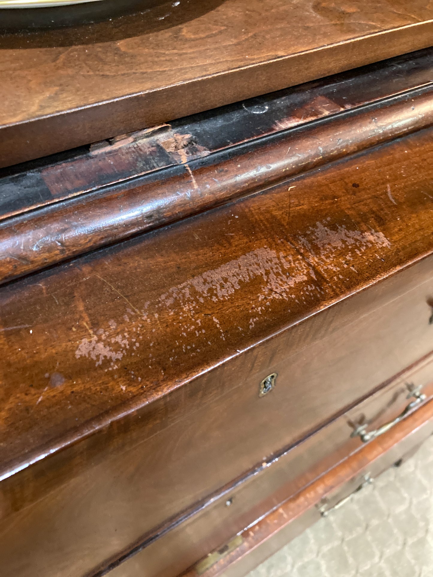 Antique 18th Century Linen Press Mahogany Wood Closed Bookcase Cabinet
