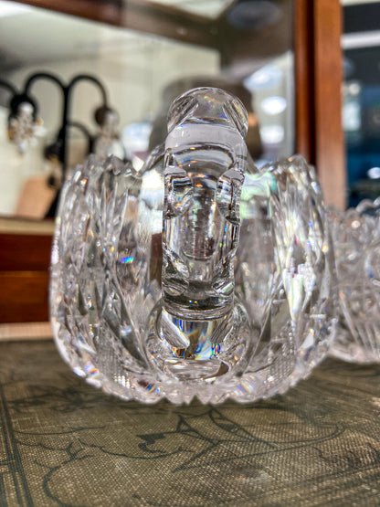 Antique 1900s American Brilliant Clear Cut Glass Sugar Creamer Set