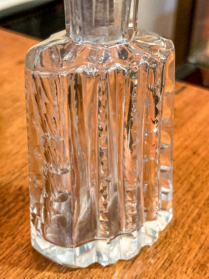 Antique Baccarat Hand Cut Crystal Sterling Silver Lid 1900 Perfume Scent Bottle