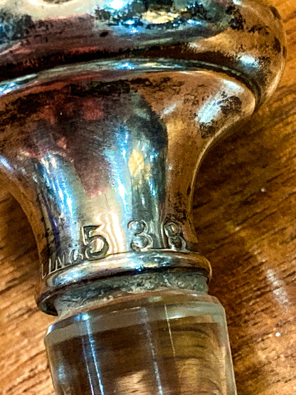 Antique Baccarat Hand Cut Crystal Sterling Silver Lid 1900 Perfume Scent Bottle