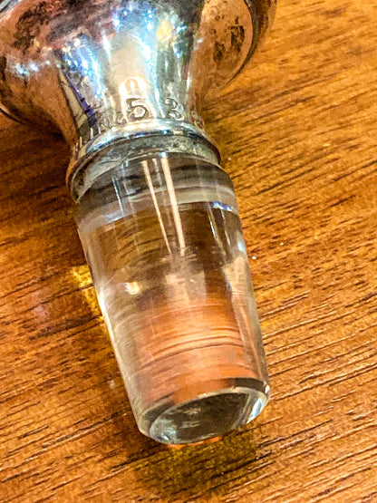 Antique Baccarat Hand Cut Crystal Sterling Silver Lid 1900 Perfume Scent Bottle