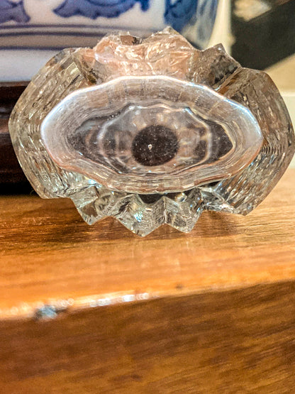 Antique Baccarat Hand Cut Crystal Sterling Silver Lid 1900 Perfume Scent Bottle