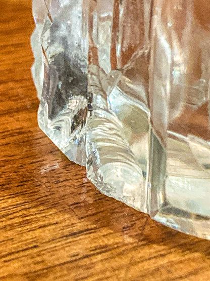 Antique Baccarat Hand Cut Crystal Sterling Silver Lid 1900 Perfume Scent Bottle