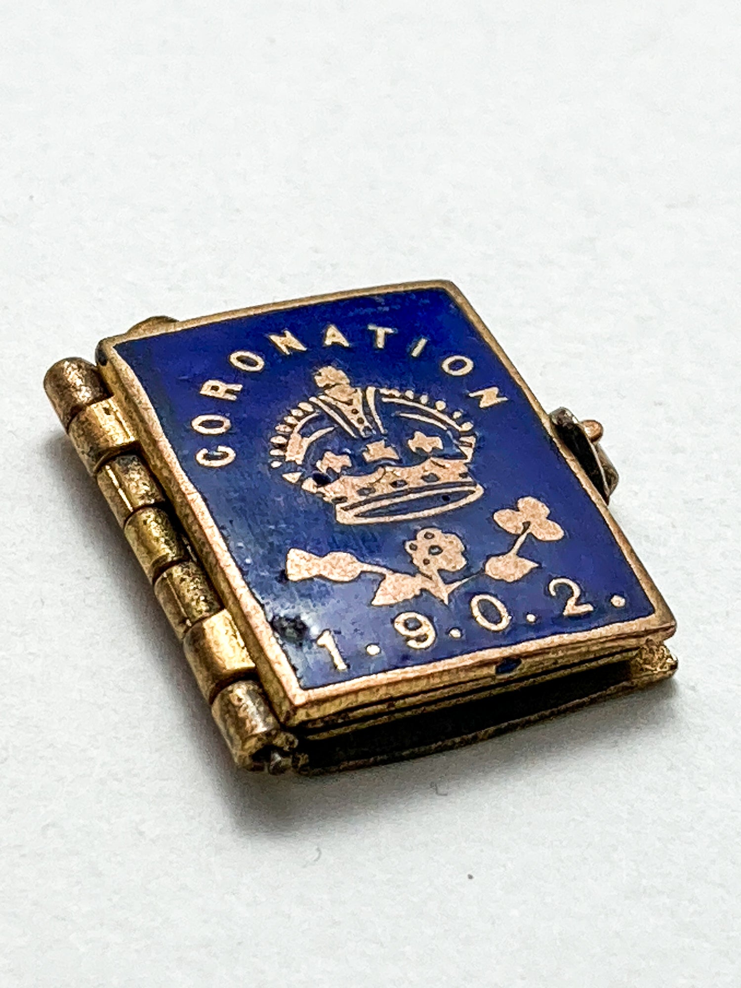 Antique 1902 King Edward VII Coronation Miniature Commemorative Photograph Book Charm Pendant