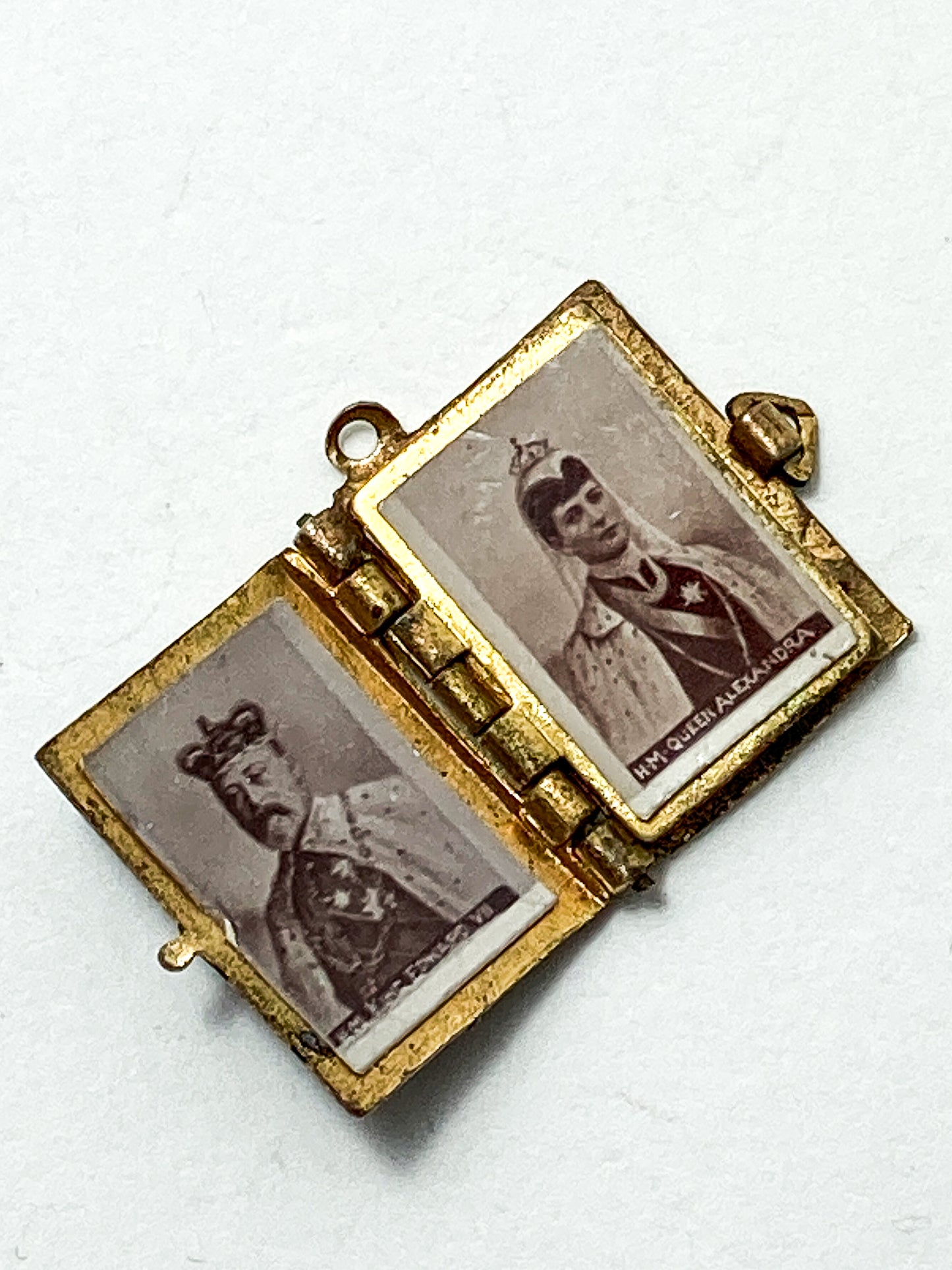 Antique 1902 King Edward VII Coronation Miniature Commemorative Photograph Book Charm Pendant