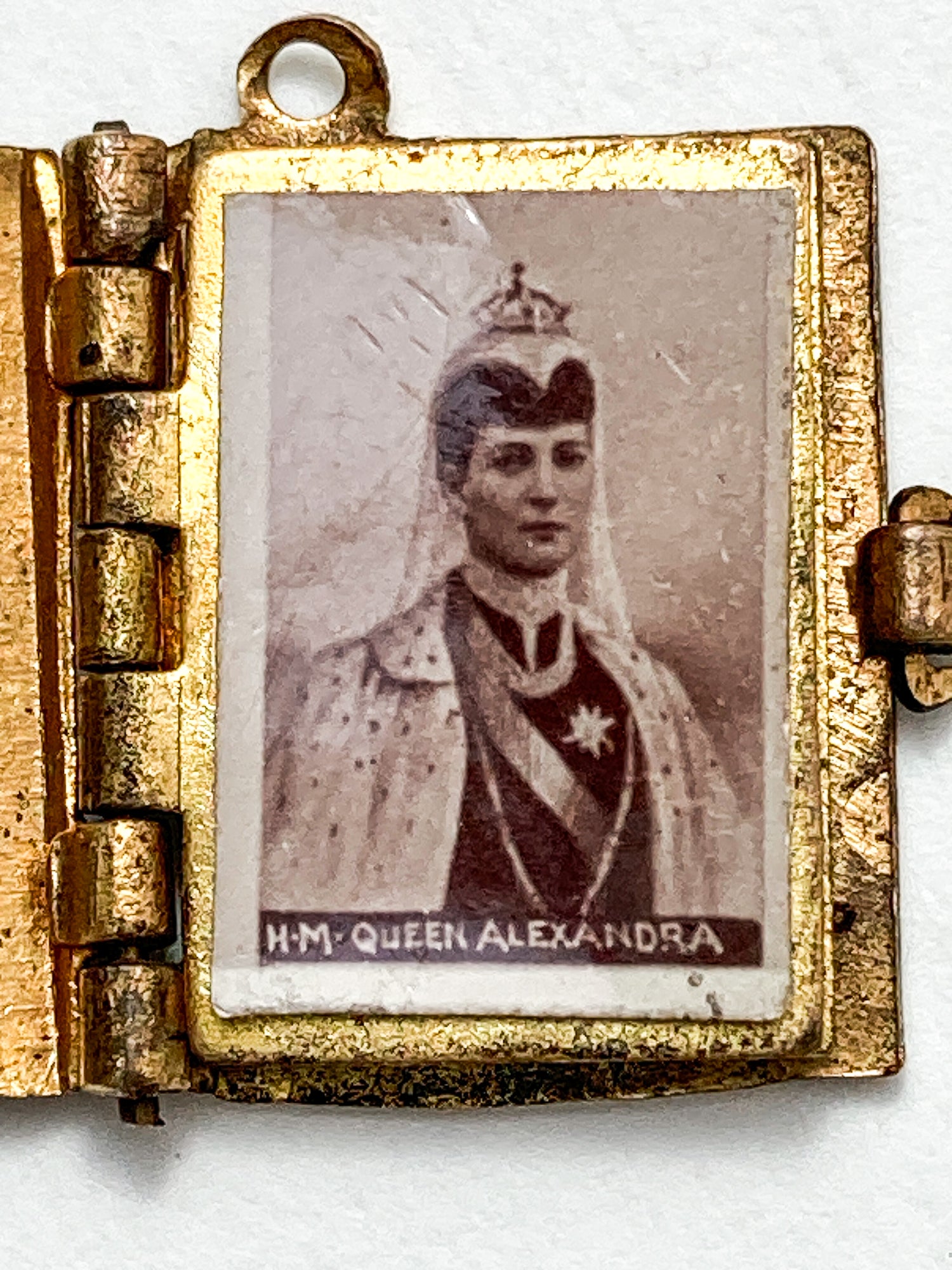 Antique 1902 King Edward VII Coronation Miniature Commemorative Photograph Book Charm Pendant