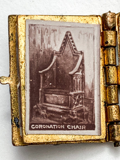 Antique 1902 King Edward VII Coronation Miniature Commemorative Photograph Book Charm Pendant