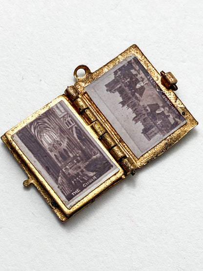 Antique 1902 King Edward VII Coronation Miniature Commemorative Photograph Book Charm Pendant