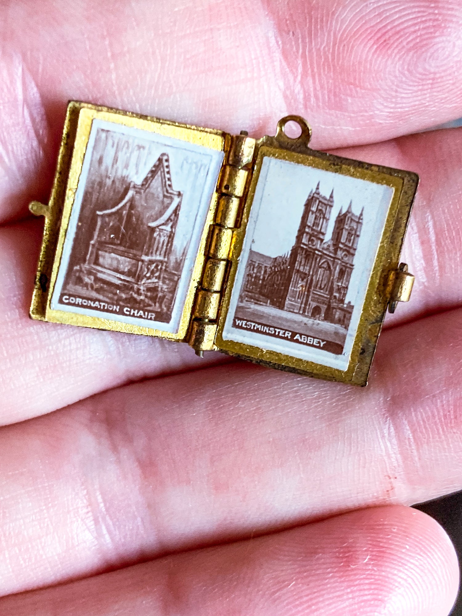 Antique 1902 King Edward VII Coronation Miniature Commemorative Photograph Book Charm Pendant