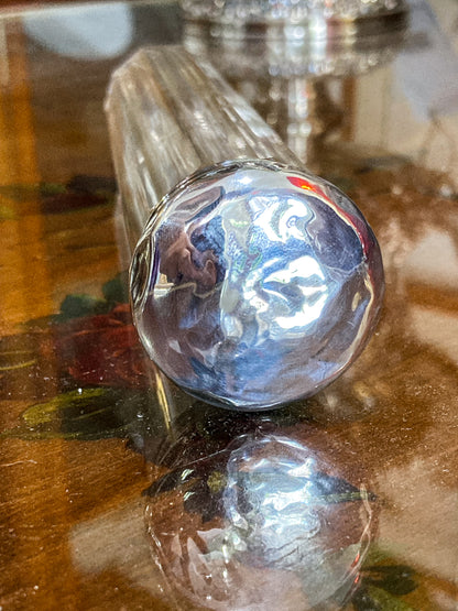 Antique 1904 Victorian Thomas Ingleton Sterling Silver Clear Glass Cylinder Vanity Jar