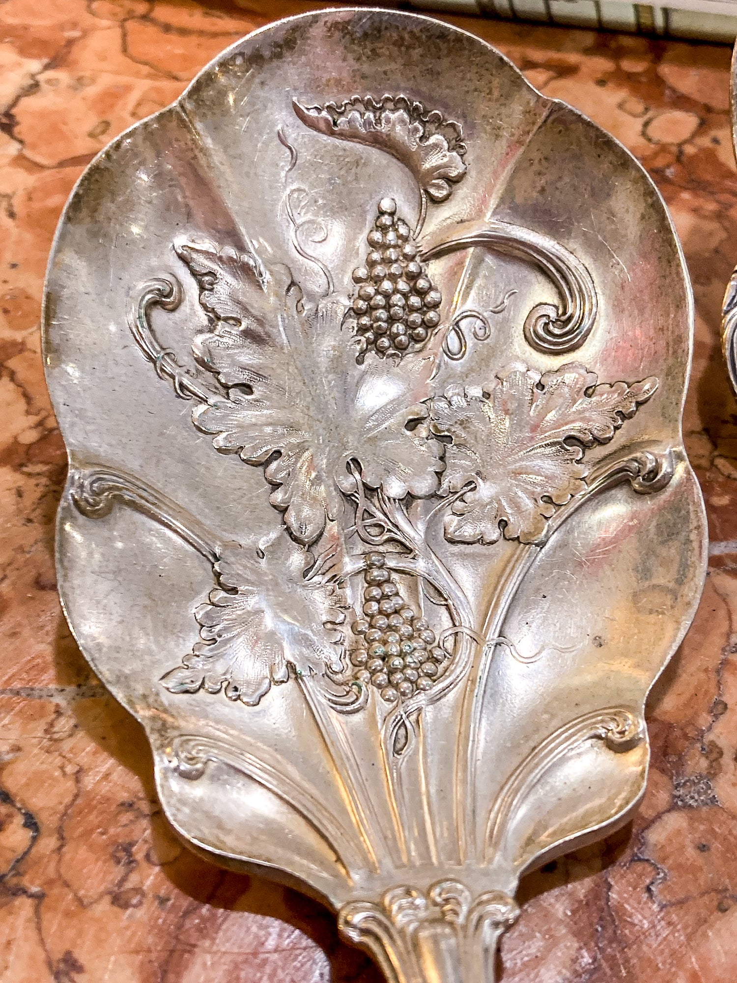 Antique 1906 American Silver Co. "Moselle" Silver Plated Fork Spoon Salad Set