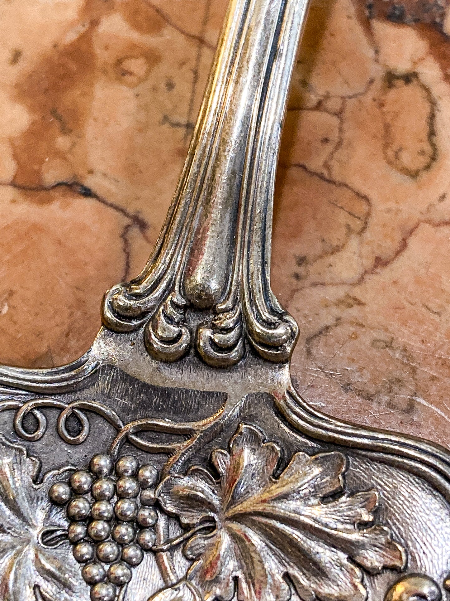 Antique 1906 American Silver Co. "Moselle" Silver Plated Fork Spoon Salad Set
