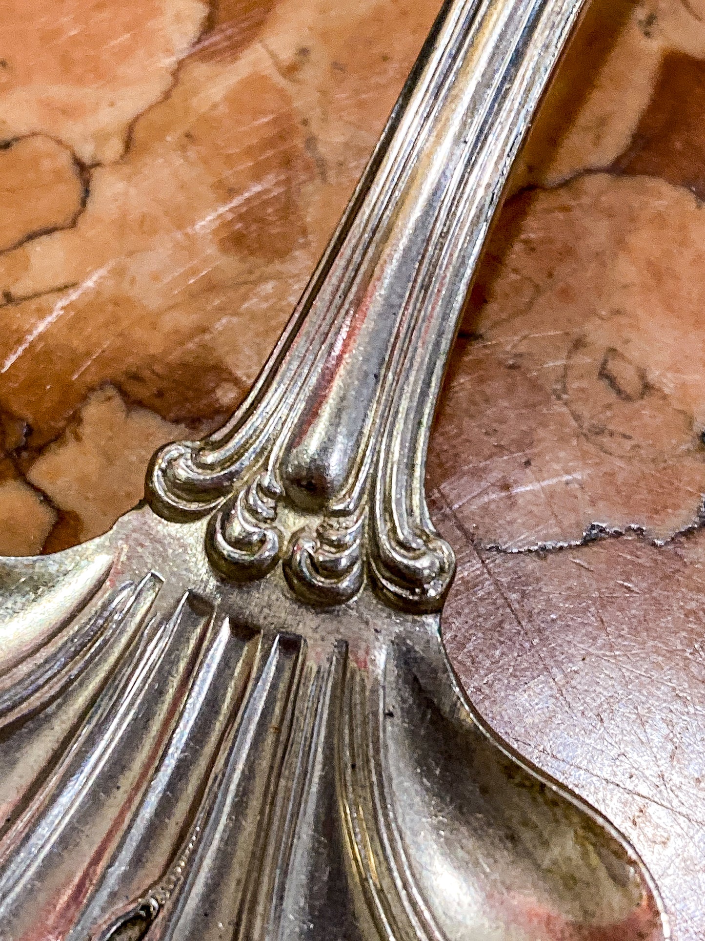 Antique 1906 American Silver Co. "Moselle" Silver Plated Fork Spoon Salad Set
